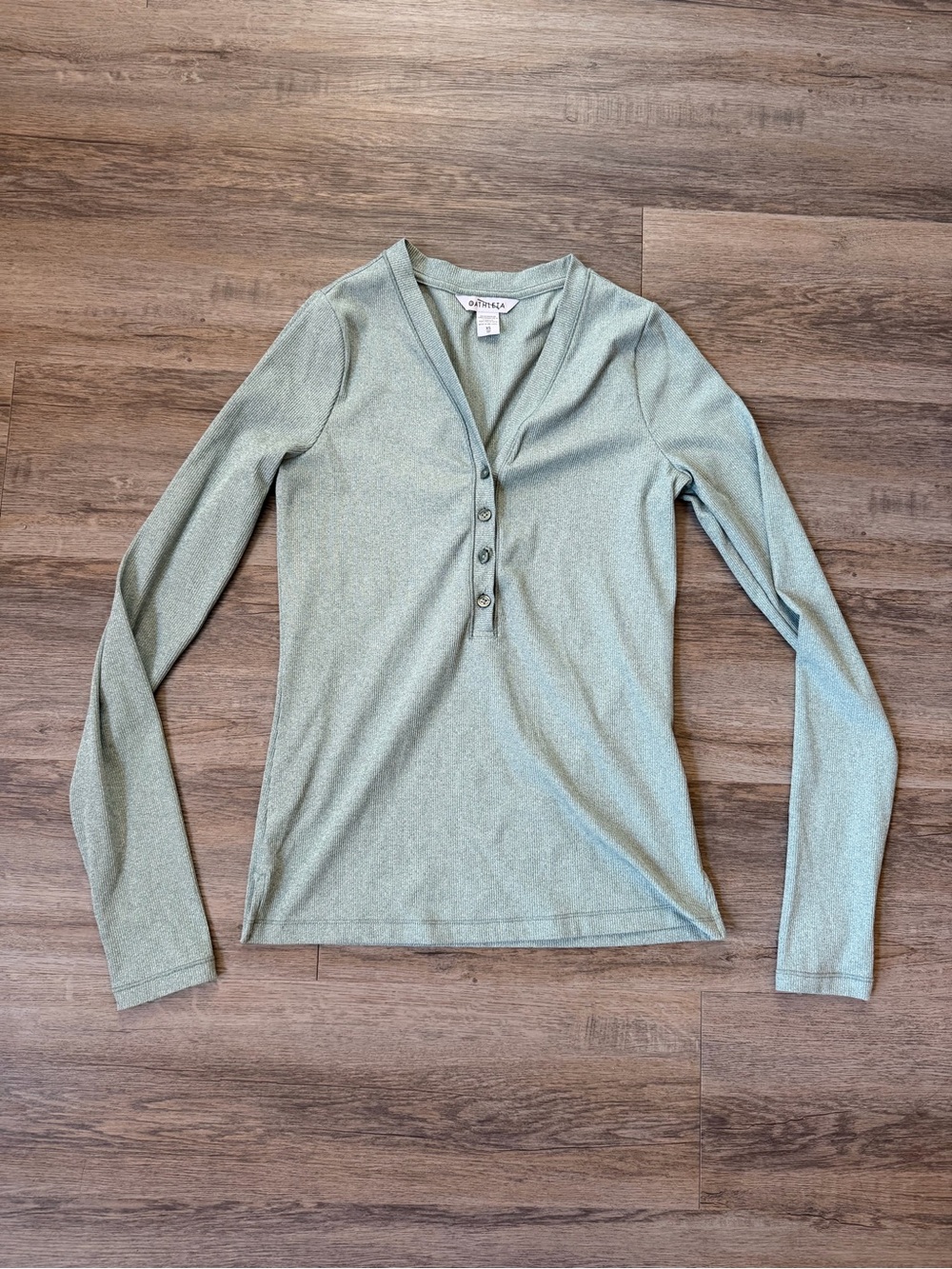 Athleta Uptempo Ribbed Henley Long Sleeve Top Women’s Size XS